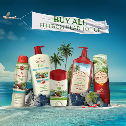 Old Spice Aluminum Free Deodorant for Men, 24/7 Long Lasting Freshness, 24/7 Sweat & Odor Protection, Fiji with Palm Tree Scent Deodorant with Travel-Size Swagger Scent Body Wash, 3 oz (Pack of 3)