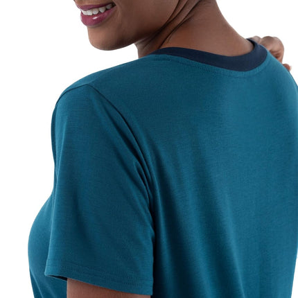 Fruit of the Loom Women's Plus Size Sleeve Tee and Short 2 Piece Sleep Set, Turquoise, 2X