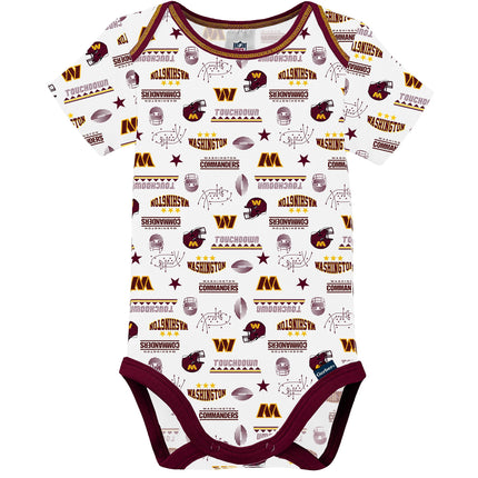 NFL Washington Football Team 3 Pack Short Sleeve Bodysuit, 0-3 Months