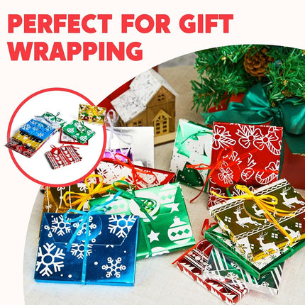 JOYIN 36PCS Christmas Fancy Foil Gift Card Boxes Holder with Ribbon, Christmas Decorative Wrapped Gift Card Money Box for Envelopes, 4.5" x 3.25" x 0.4" Xmas Party Birthday Presents Decor in 12 Design
