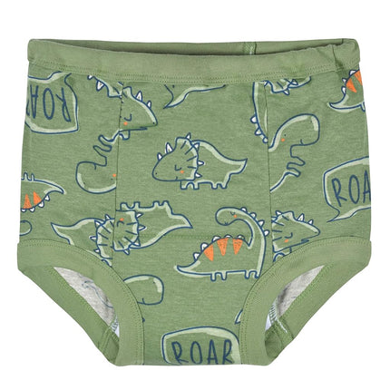 Gerber Baby Boys' Infant Toddler 4 Pack Potty Training Pants Underwear, Dino Green and Navy, 3T