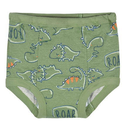 Gerber Baby Boys' Infant Toddler 4 Pack Potty Training Pants Underwear, Dino Green and Navy, 3T