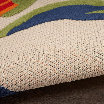 Tapis Nourison Multicolor 1,5 x 1,5 m, facile à nettoyer, ne perd pas ses poils, pour chambre, salon, salle à manger, cuisine (1,5 x 1,5 m)