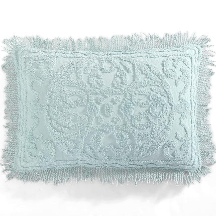 Beatrice Home Fashions Medallion Chenille Bedspread, King Sham, Blue