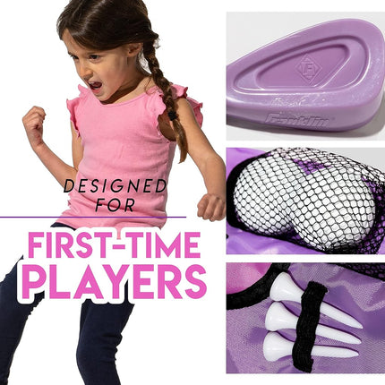 Franklin Sports Kids Golf Set - Youth Adjustable Plastic Golf Club Set - Kids Plastic Golf Set with Bag & Balls - Adjustable Length Clubs for Toddlers - Pink