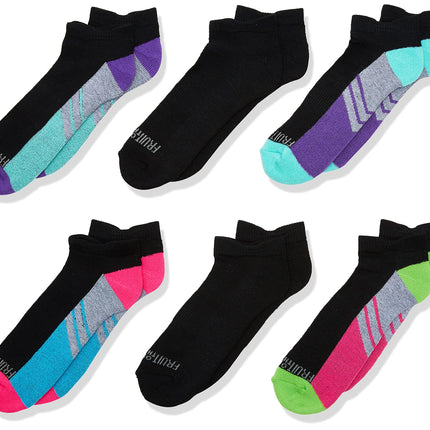 Fruit of the Loom Girls' No Show 10 Pack Sock, Bla