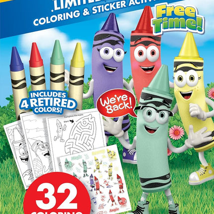 Crayola Retired Colors Coloring & Activity Set, Retired Crayons & Stickers, 32 Pgs, Gift for Kids Ages 3+