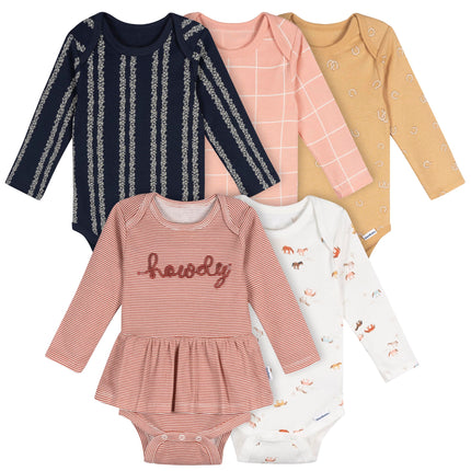 Gerber Baby Girls' 6-Pack Long-Sleeve Onesies Body
