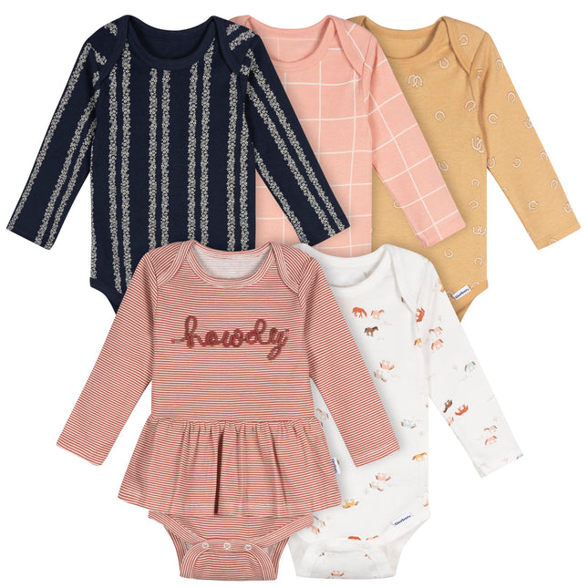 Gerber Baby Girls' 6-Pack Long-Sleeve Onesies Body