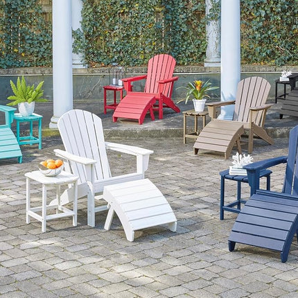 Ashley Furniture Signature Design - Sundown Treasure Outdoor End Table - Hard Plastic - Slat Top - Turquoise