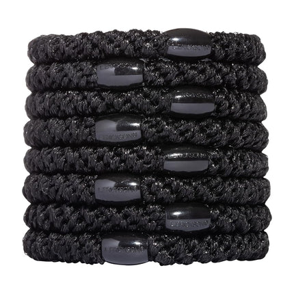 L. Erickson Ponytail Holders - Set of Eight - Solid Black Metallic by L. Erickson