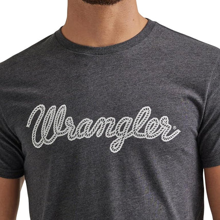 Wrangler Men's Rope Logo T-Shirt, Caviar Heather, XXL