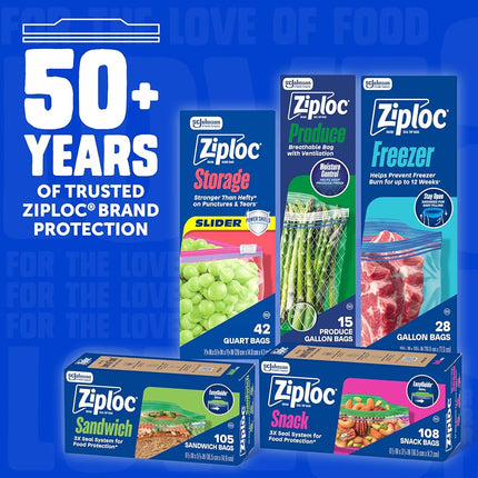 Bolsa Ziploc para Congelar, Tamaño Galón-28 unidades