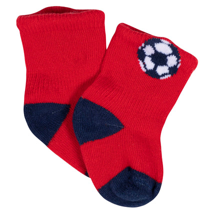 Gerber Unisex Baby 8-Pair Wiggle-Proof Sock, Sports Blue, 6-9 Months