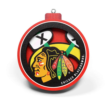YouTheFan NHL Chicago Blackhawks 3D Logo Series Ornament