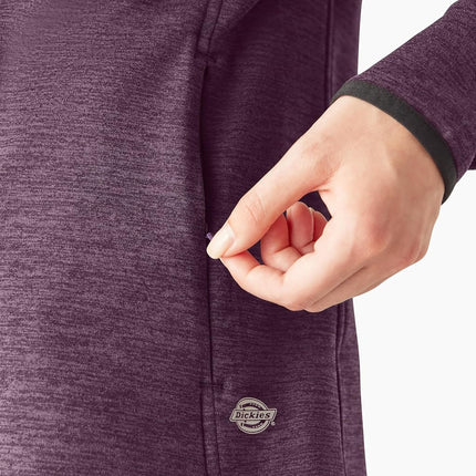 Dickies Womens Smooth Face Full Zip Hoodie, Plum Perfect Heather, X-Large