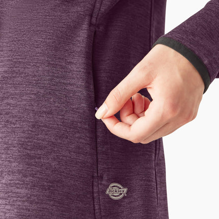 Dickies Womens Smooth Face Full Zip Hoodie, Plum Perfect Heather, Medium