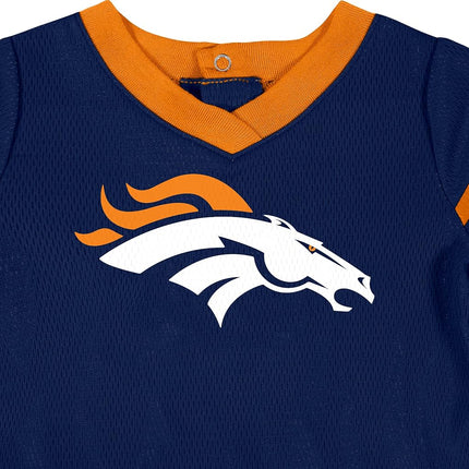 NFL Denver Broncos Girls 2018Dazzle Dress & Panty, Blue, 0-3 Months