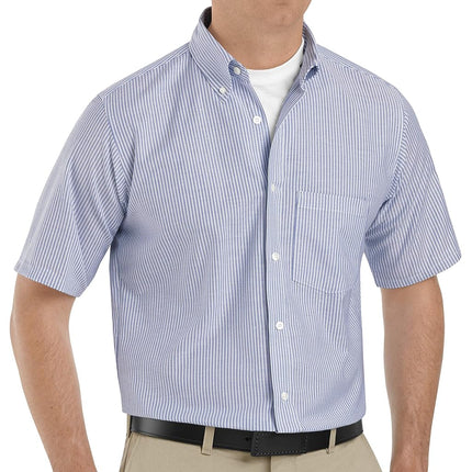 Red Kap Men's Executive Oxford Dress Shirt, Short Sleeve Button, White, 165" Neck