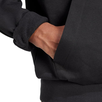 adidas Men's Essentials Feelcozy Fleece Hoodie, Black/White, XL Tall