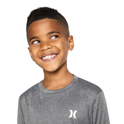 T-shirt de bain Hurley à manches longues pour garçons, Black Heather, 3T