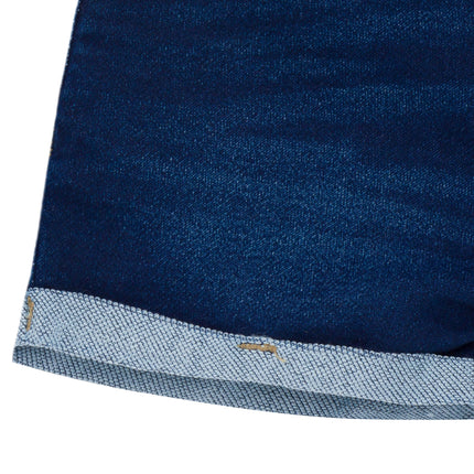 Shorts de mezclilla con dobladillo para bebé y niña Gerber, lavado de mezclilla azul oscuro, 4T