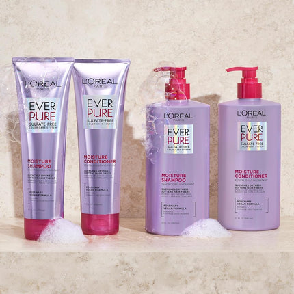 L'Oreal Paris Hair Care EverPure Moisture Sulfate Free Shampoo & Conditioner Kit for Color-Treated Hair, Moisturizes + Replenishes Dry Hair, (8.5 fl. oz. each)