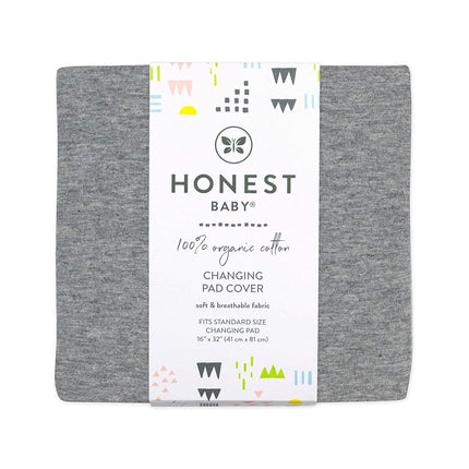 HonestBaby Baby Organic Cotton Changing Pad Covers (Set of Two) Winter Accessory, Gray Heather, One Size