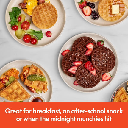 bella Snack-n-Store Mini Waffle Maker, EverGood� Ceramic Nonstick Coating, Cord Wrap, Ready Indicator Light & Cool Touch Handles, Stackable Design & Customizable Plates, 350 Watt, Plum
