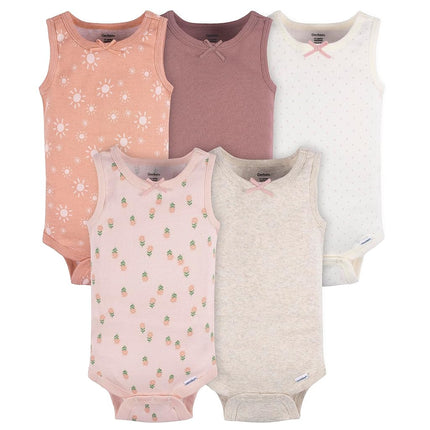 Gerber Baby Girls Multi-Pack Sleeveless Onesies Bo