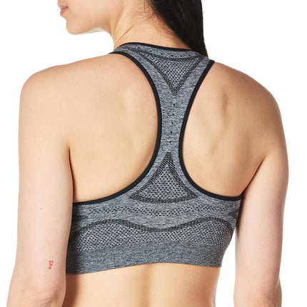 Hanes Womens Sport Seamless Racerback Sports Bra, Ebony Heather - 1 Pack, XXL