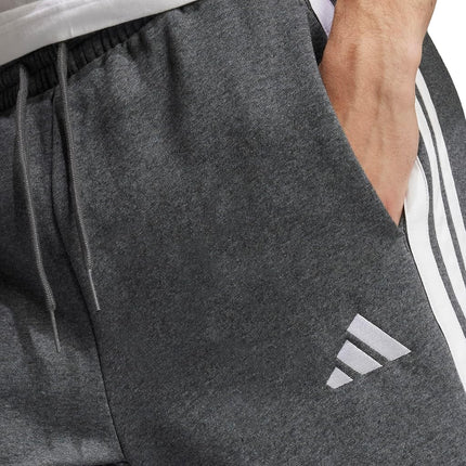 adidas Mens Essentials 3-Stripes Fleece 9-inch Shorts, Medium Grey Heather/Black, XX-Small