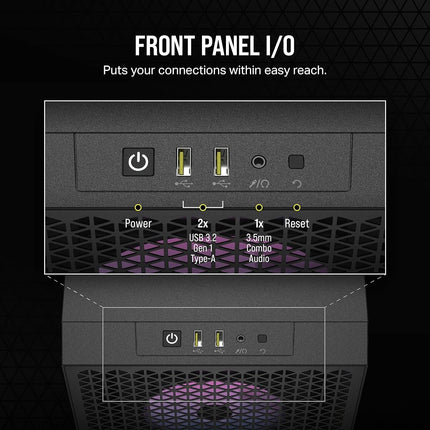 CORSAIR 3000D RGB AIRFLOW Mid-Tower PC Case – 3x AR120 RGB Fans – Three-Slot GPU Support – Fits up to 8x 120mm Fans – High-Airflow Design – Black