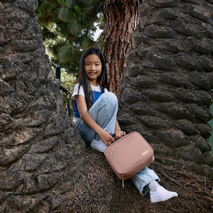 PackIt Freezable Classic Lunch Box, Almond, Built with ECOFREEZE Technology, Collapsible, Reusable, Zip Closure with Zip Front Pocket and Buckle Handle, Designed for Fresh Lunch On The Go