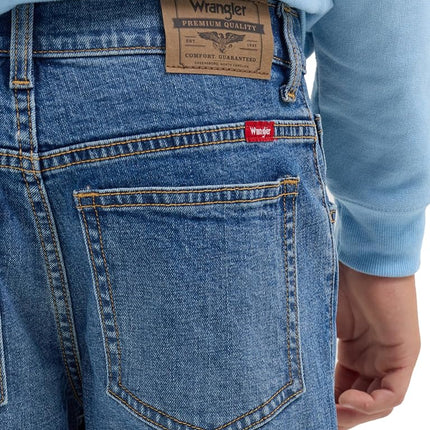 Jean coupe droite Wrangler Authentics pour garçons, Victoria Blue, 14 Husky