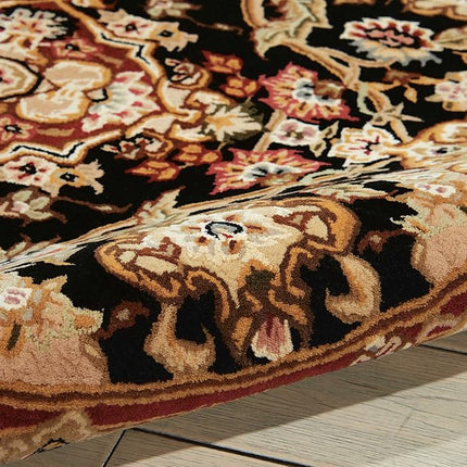Nourison Passion Light Blue/Black 2'2" x 10' Area-Rug, Modern, Abstract, Easy-Cleaning, Non Shedding, Bed Room, Living Room, Dining Room, Kitchen, (10' Runner)