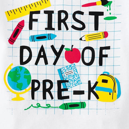 The Children's Place Baby Boys Educational Short Sleeve Graphic T Shirt, Be Kind/Colors/First Day of Pre-k 3-Pack, 3T