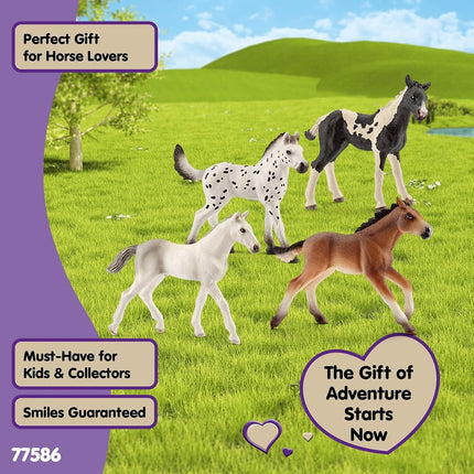 Schleich Horse Club - 4PC Foal Horse Toy Playset - Kids Ages 5+ | 77586