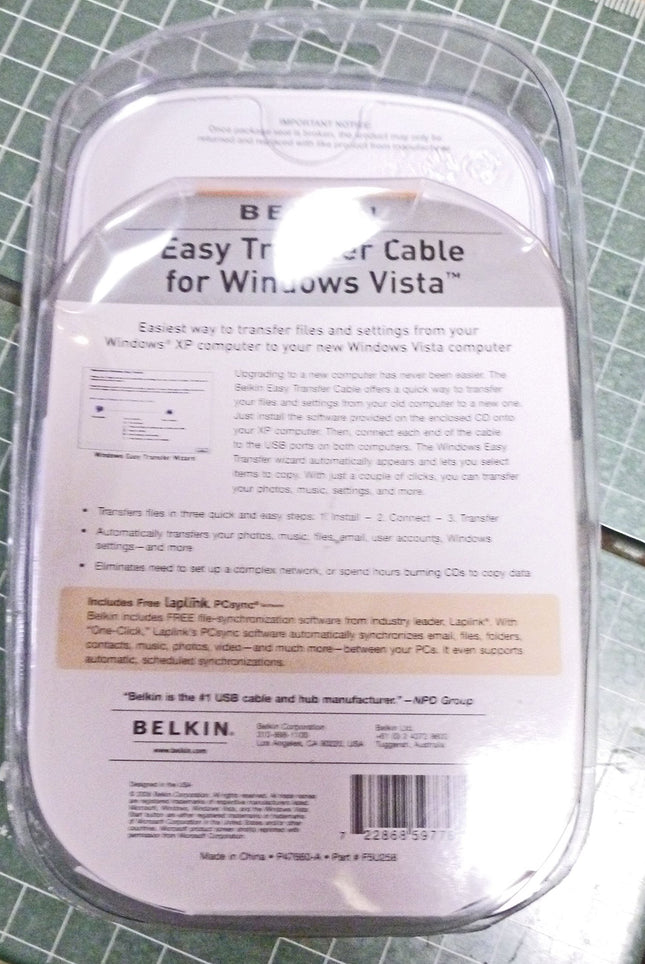Cable de transferencia fácil Belkin F5U258
