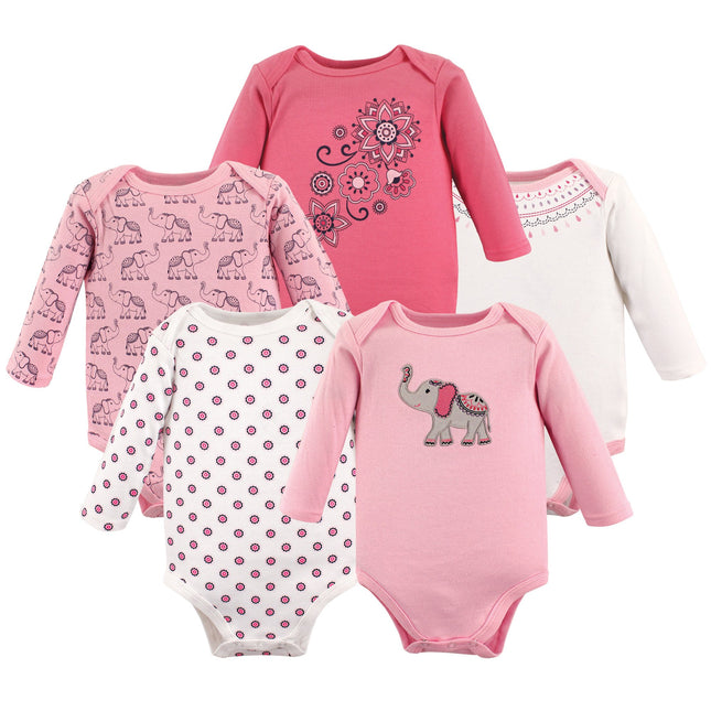 Hudson Baby Baby Infant Long Sleeve Bodysuit 5 Pac