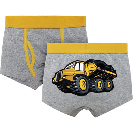 John Deere Calzoncillos bóxer para niños pequeños, blanco, gris claro jaspeado, azul degradado, 2-3T