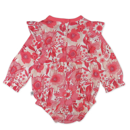 HonestBaby unisex-baby Bubble Romper and Headband Set 100% Organic Cotton for Infant Baby and Toddler Boys, Girls, Unisex, 2-pack Jumbo English Garden, 6-9 Months