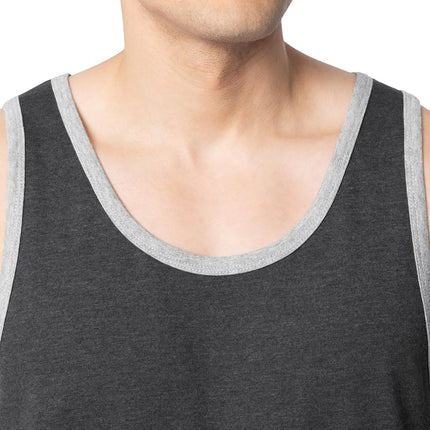 Fruit of the Loom Men's Eversoft Cotton Sleeveless T Shirts, Breathable & Moisture Wicking with Odor Control, Sizes S-4x Undershirt, Tank-2 Pack-Black Heather, Large (Pack of 2)