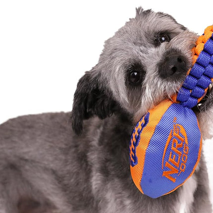Nerf Dog Vortex Chain Tug Dog Toy with Squeaker Football Head, Lightweight, Durable, Water Resistant, 30 Inches, For Medium to Extra-Large Breeds, Single Unit (3474)