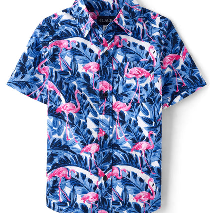The Children's Place Boys' Short Sleeve Poplin But