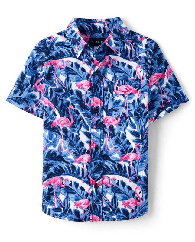 The Children's Place Boys' Short Sleeve Poplin But