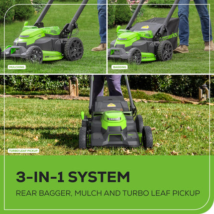 Cortadora de césped inalámbrica sin escobillas Greenworks de 40 V y 25" (autopropulsada) (más de 75 herramientas compatibles), (2) baterías de 4.0 Ah y cargador rápido de doble puerto incluidos