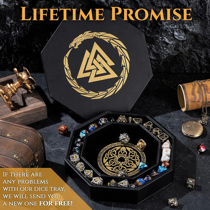 Premium Dice Tray for DND Valknut & Dragon Design – 23 CM