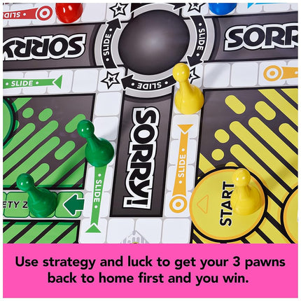 Giant SORRY! Classic Family Board Game Indoor Outdoor Retro Party Activity with Oversized Gameboard & Pieces, for Kids and Adults Ages 6 & up
