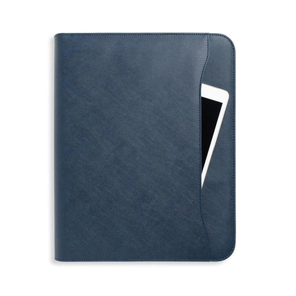Forevermore Portfolios Padfolio Binder - Professional Faux Leather Travel Organizer Pouch for Tablet, Documents, Presentation Folders, Business Cards - Zipper Closure with Notepad - Brown